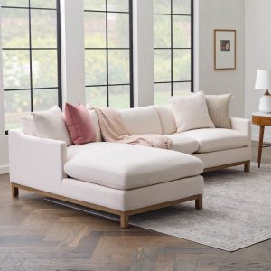 Wooden bottom L couch